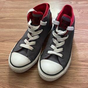 Converse Kids Charcoal and Crimson High-Tops